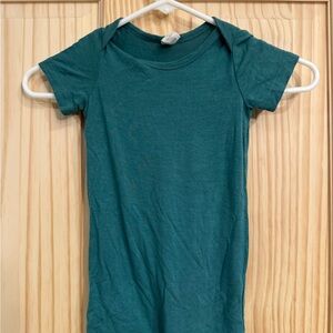 Kate Quinn Modal Bamboo Short Sleeve Romper Blue Green 12-18 months